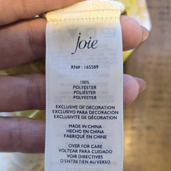 Joie Yellow White Floral Sleeveless Blouse M - Picture 6 of 8